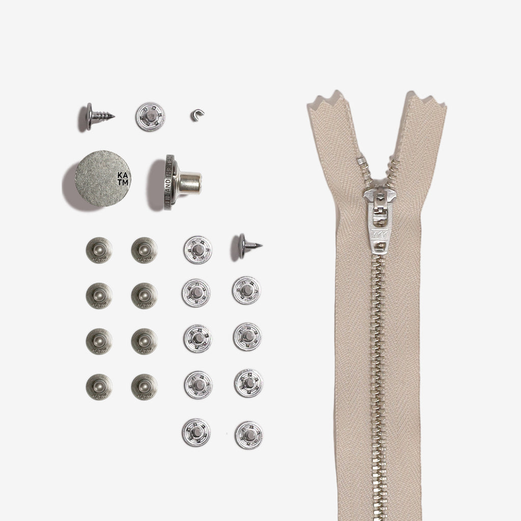 KATM Jeans Refill Kit Pewter with Beige Zipper